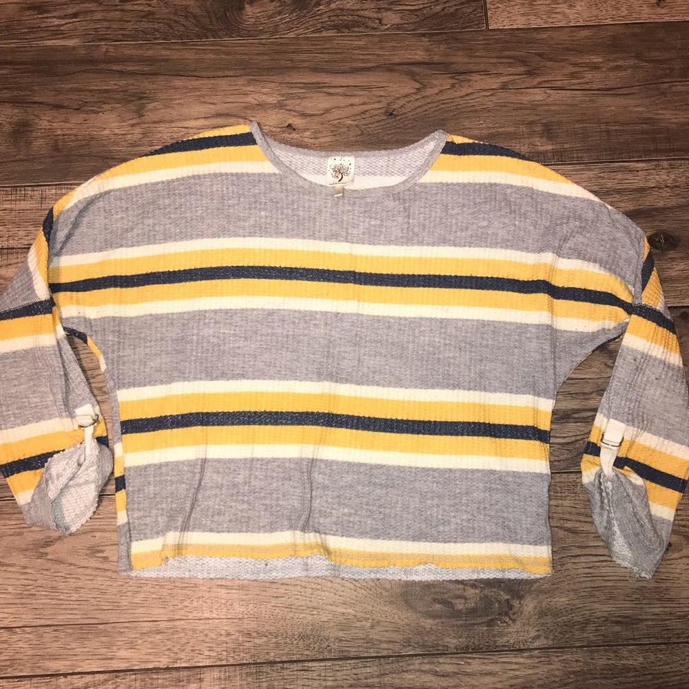 Striped XL Crop Top Sweater